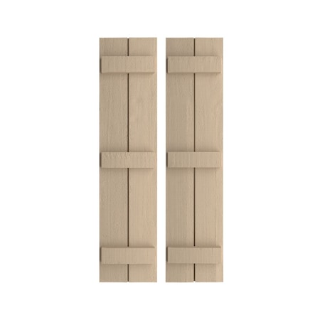 Rustic Two Board Joined Board-n-Batten Rough Cedar Faux Wood Shutters, 11W X 64H